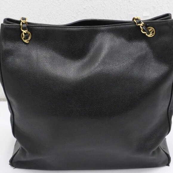 Chanel Caviar Shoulder Tote Bag - Black - Picture 4 of 14